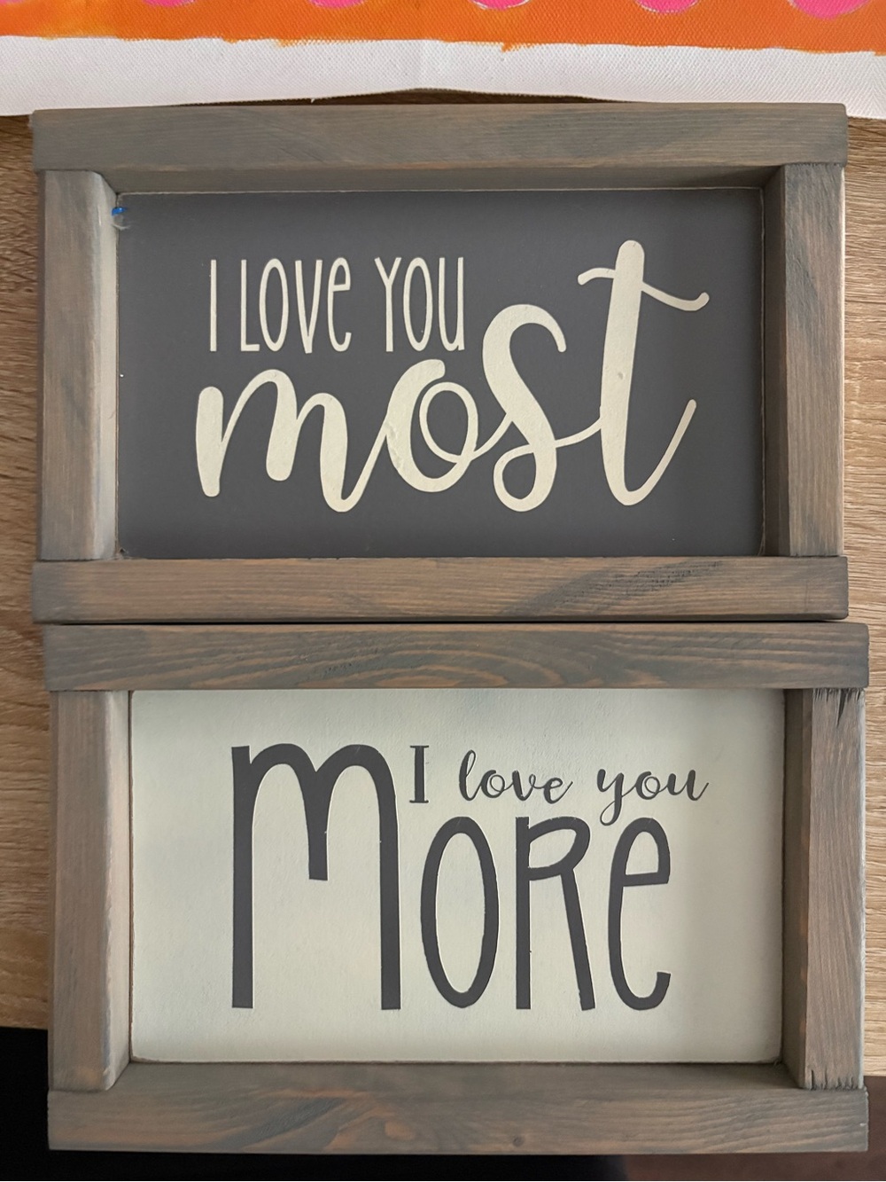 Rustic Gray 'I Love You Most / I Love You More' Wall Sign Set